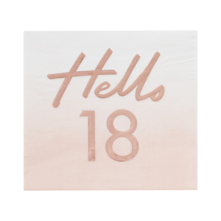 Servítky - Hello 18 - Ružovo Zlatá (16ks)